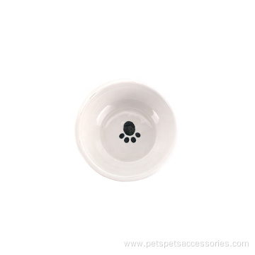 Wholesale Customizable Custom White Ceramic Pet Dog Bowl